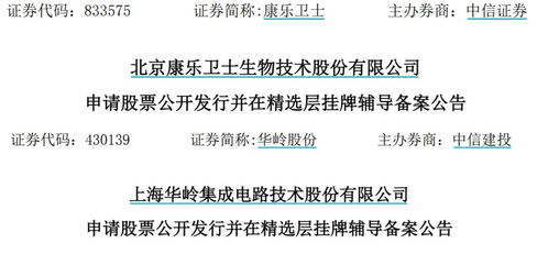 北交所動態追蹤 志晟信息與中設咨詢啟動打新，康樂衛士、華嶺股份步入輔導期