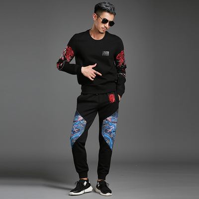 融合傳統(tǒng)與潮流 2017秋冬男士刺繡衛(wèi)衣套裝引領(lǐng)國風(fēng)新時(shí)尚